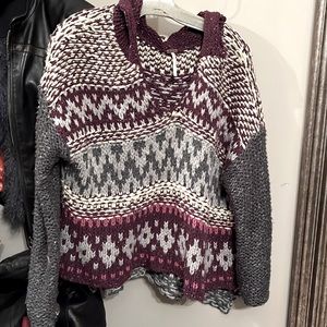 Free People oversized sweater with hood size M